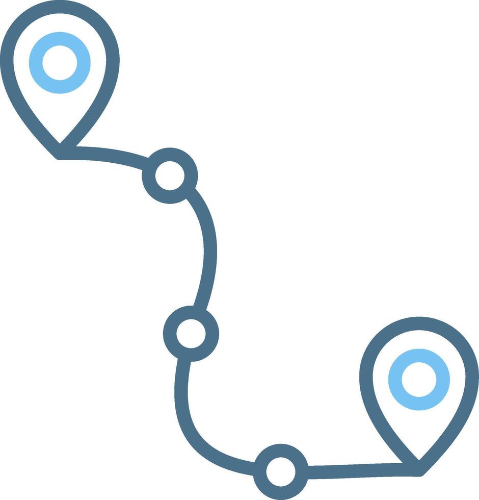 Route Line Two Colour Icon Design vector