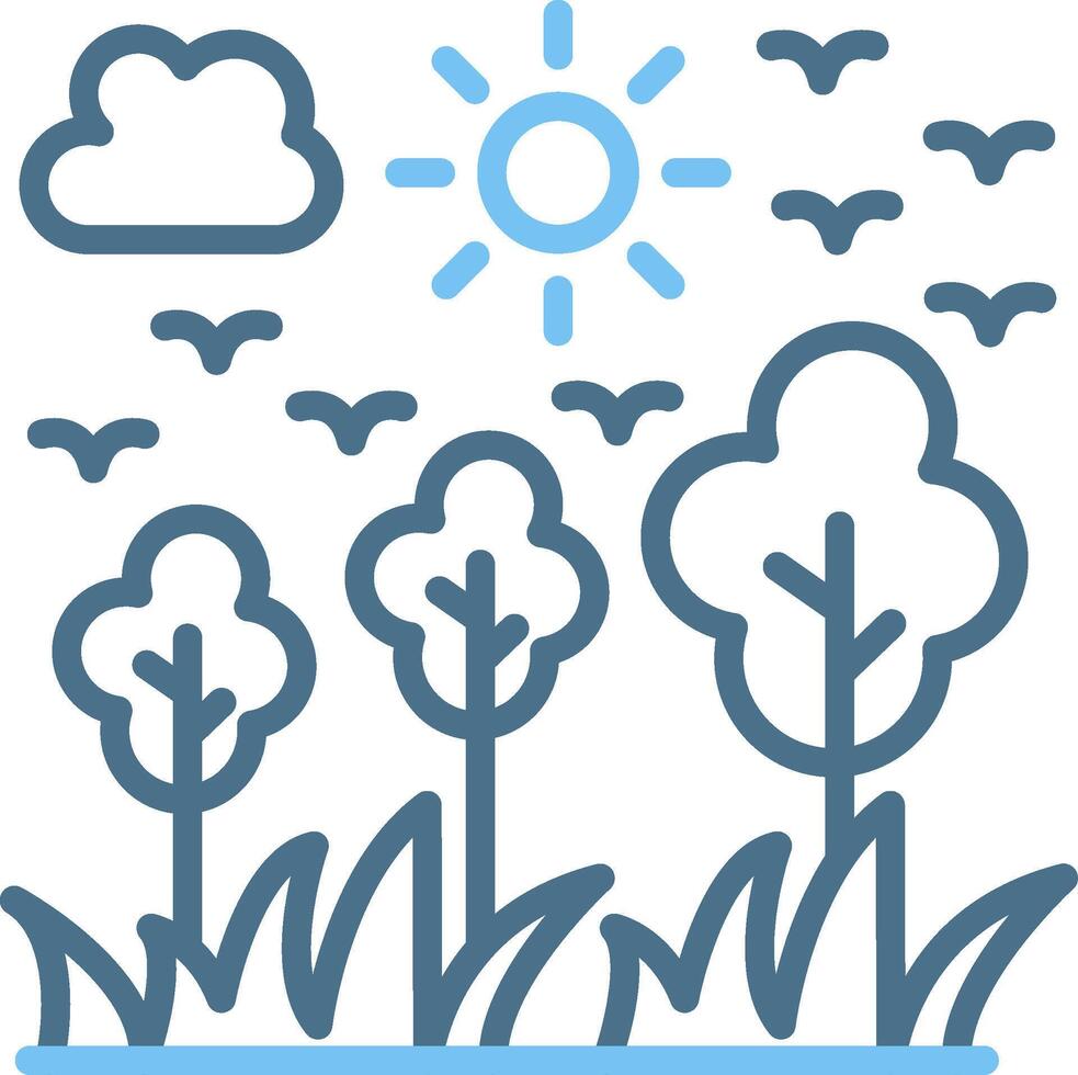 Jungle Line Two Colour Icon Design vector