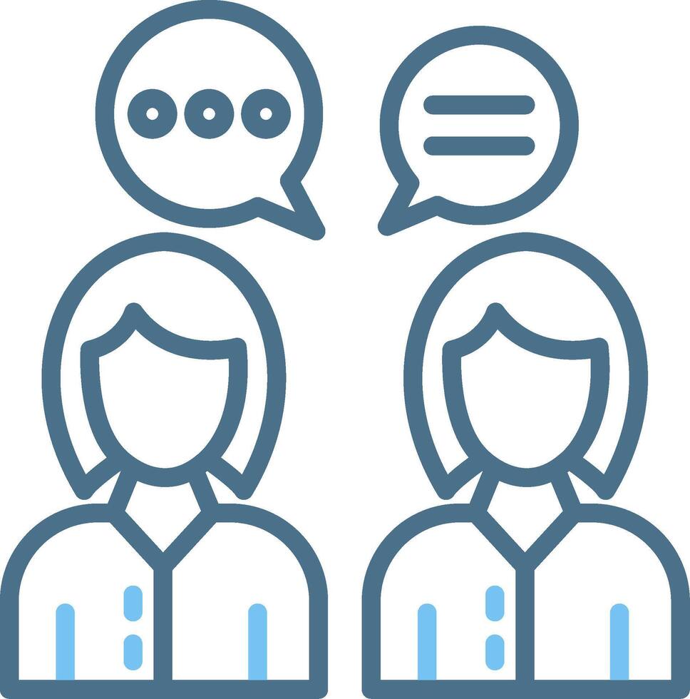 Meeting Line Two Colour Icon Design vector