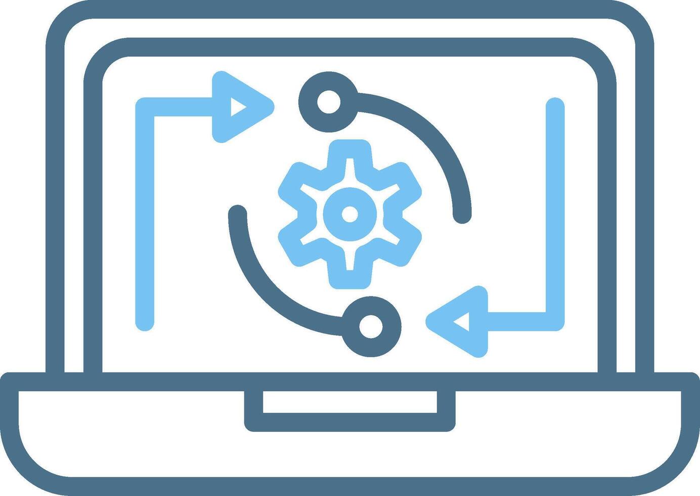 Process Line Two Colour Icon Design vector