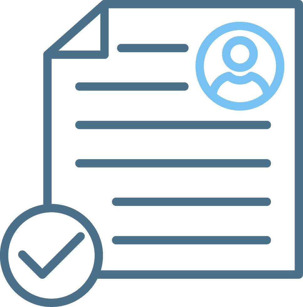 Resume Line Two Colour Icon Design vector