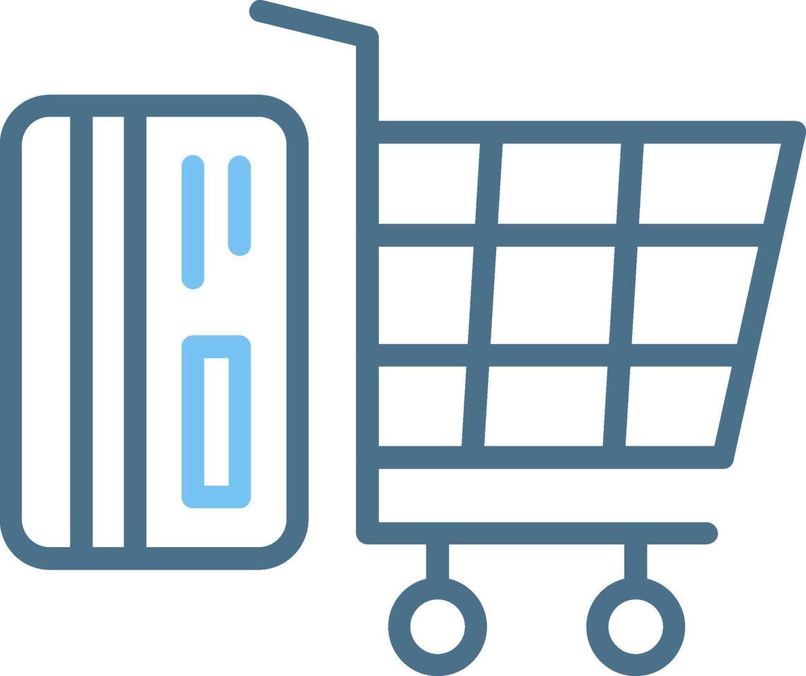 Shopping Line Two Colour Icon Design vector