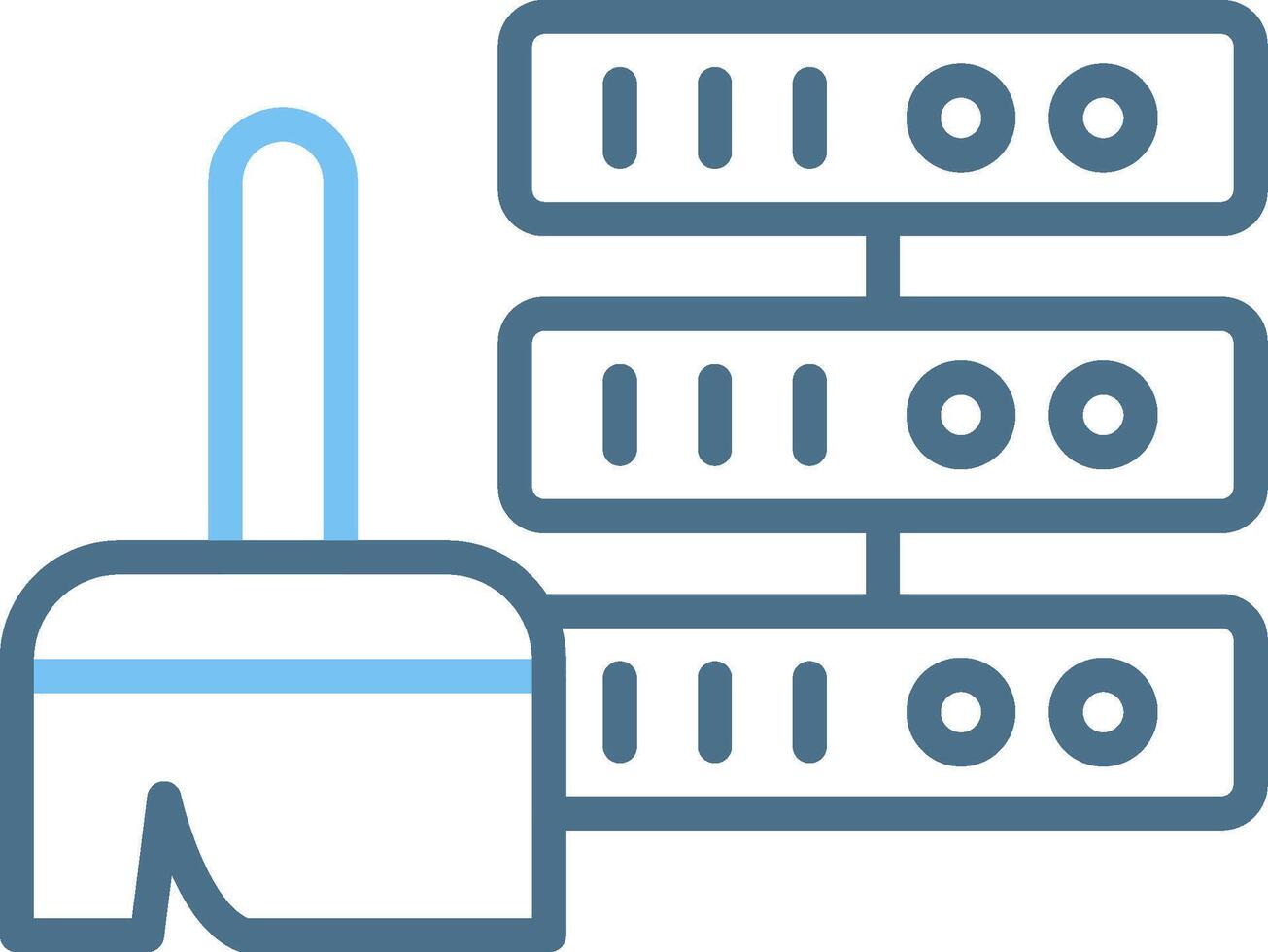 Data Cleaning Line Two Colour Icon Design vector