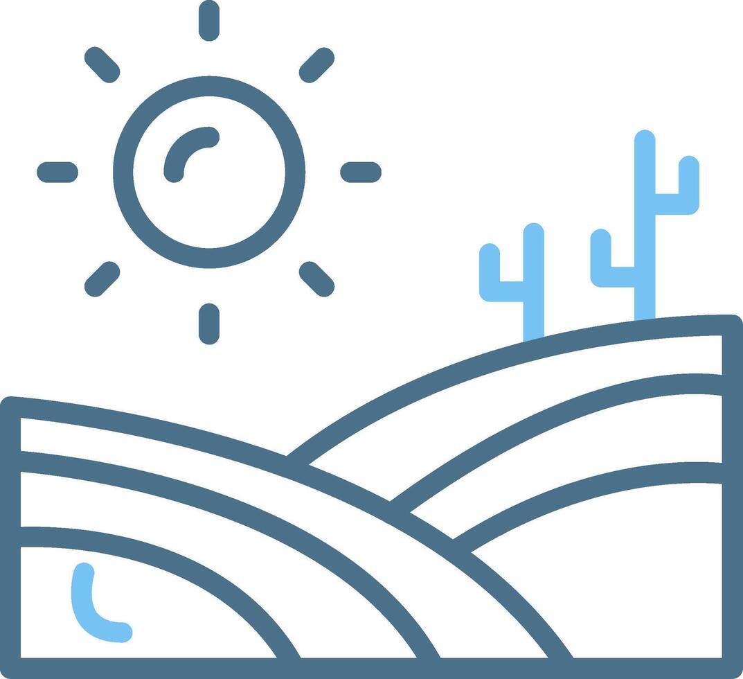 Desert Line Two Colour Icon Design vector