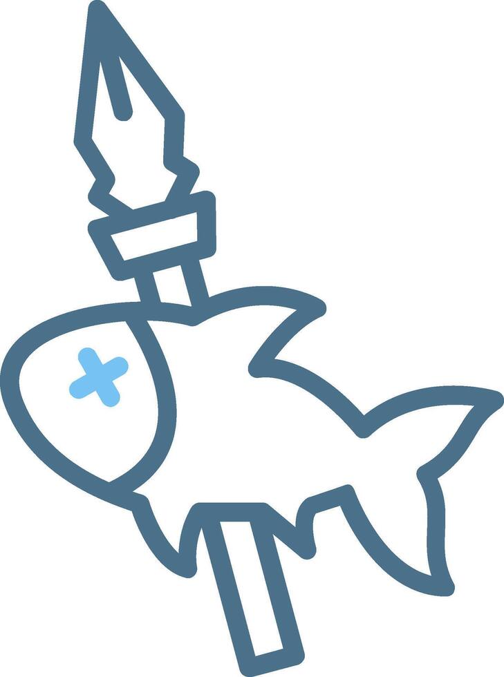 Fishing Line Two Colour Icon Design vector