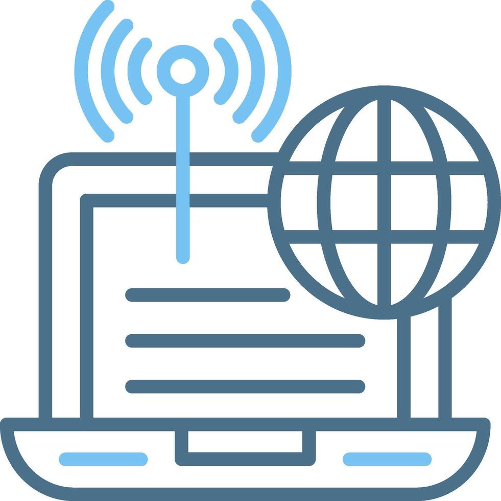 Wireless Line Two Colour Icon Design vector