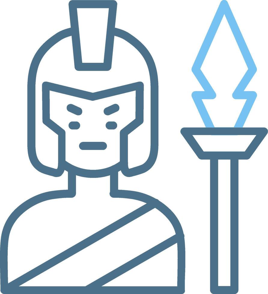 Ares Line Two Colour Icon Design vector