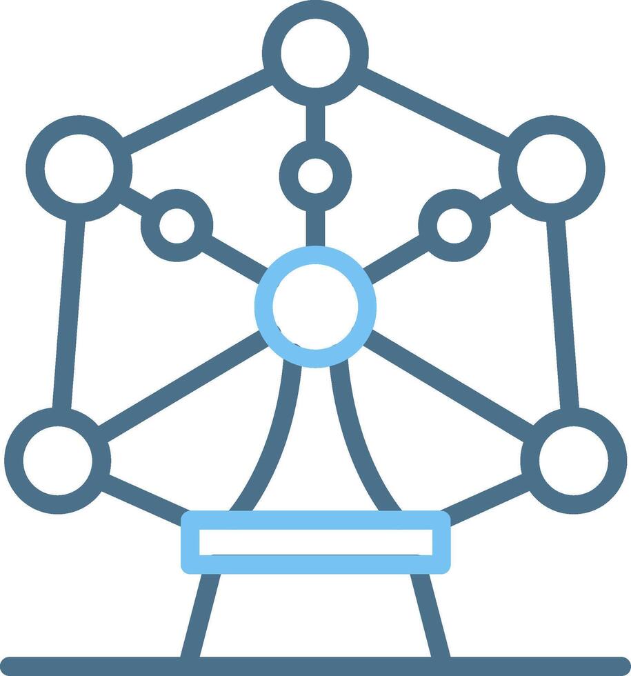 Atomium Line Two Colour Icon Design vector