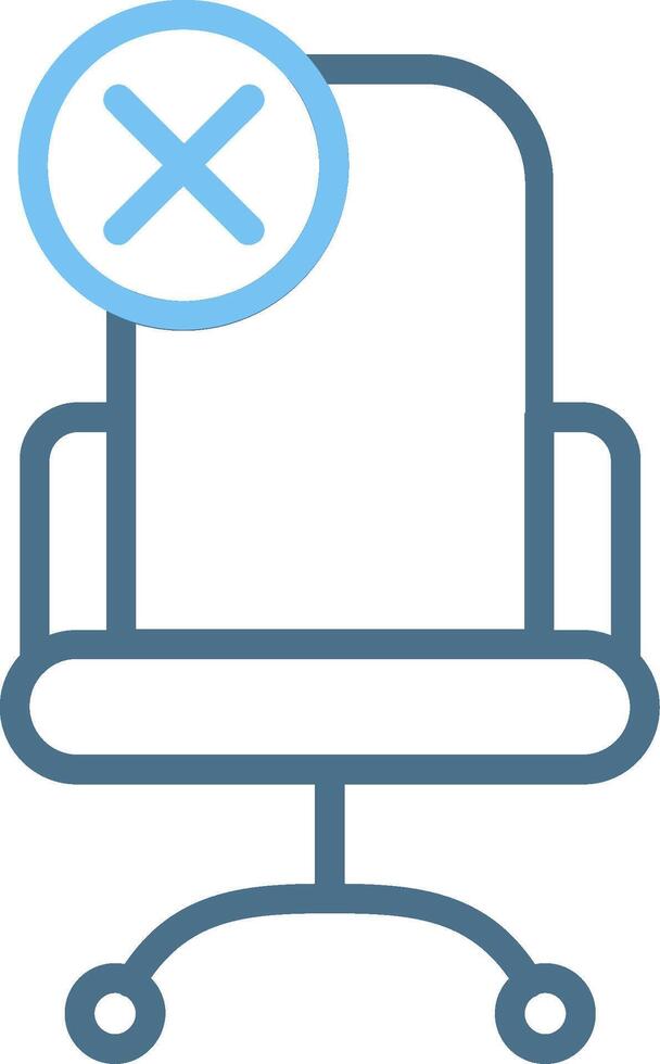 Chair Line Two Colour Icon Design vector