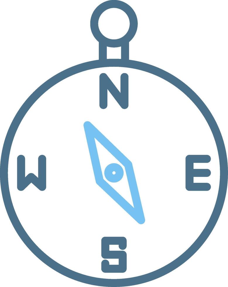 Compass Line Two Colour Icon Design vector