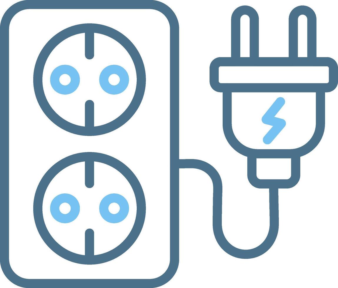 Socket Line Two Colour Icon Design vector
