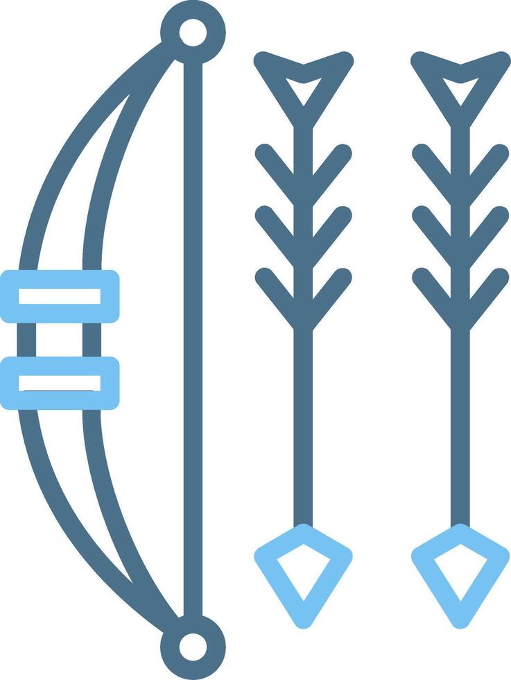Bow And Arrow Line Two Colour Icon Design vector