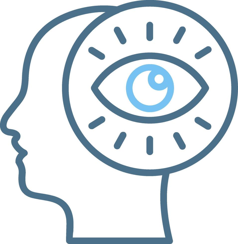 Eye Line Two Colour Icon Design vector