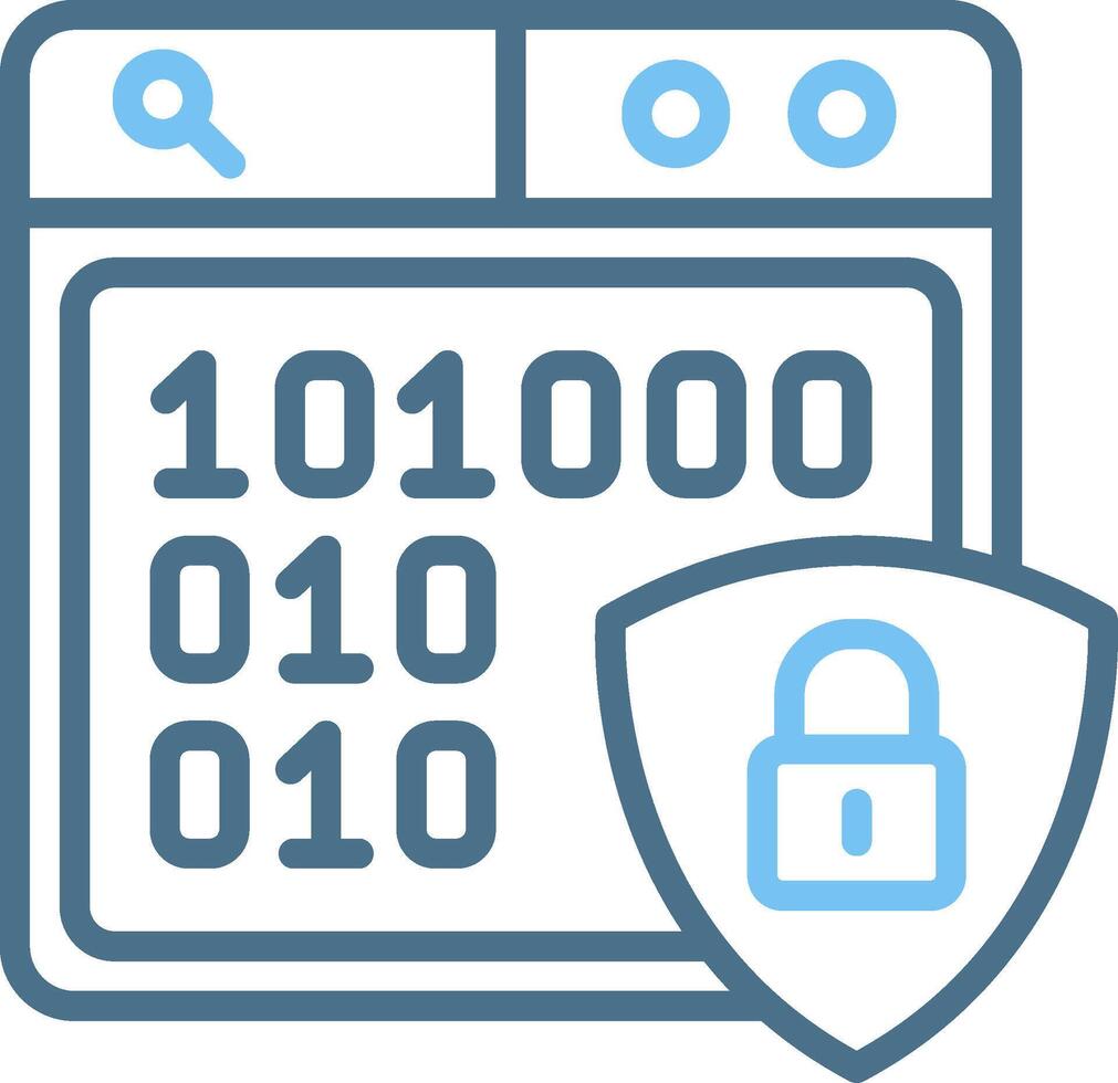 Encrypted Line Two Colour Icon Design vector