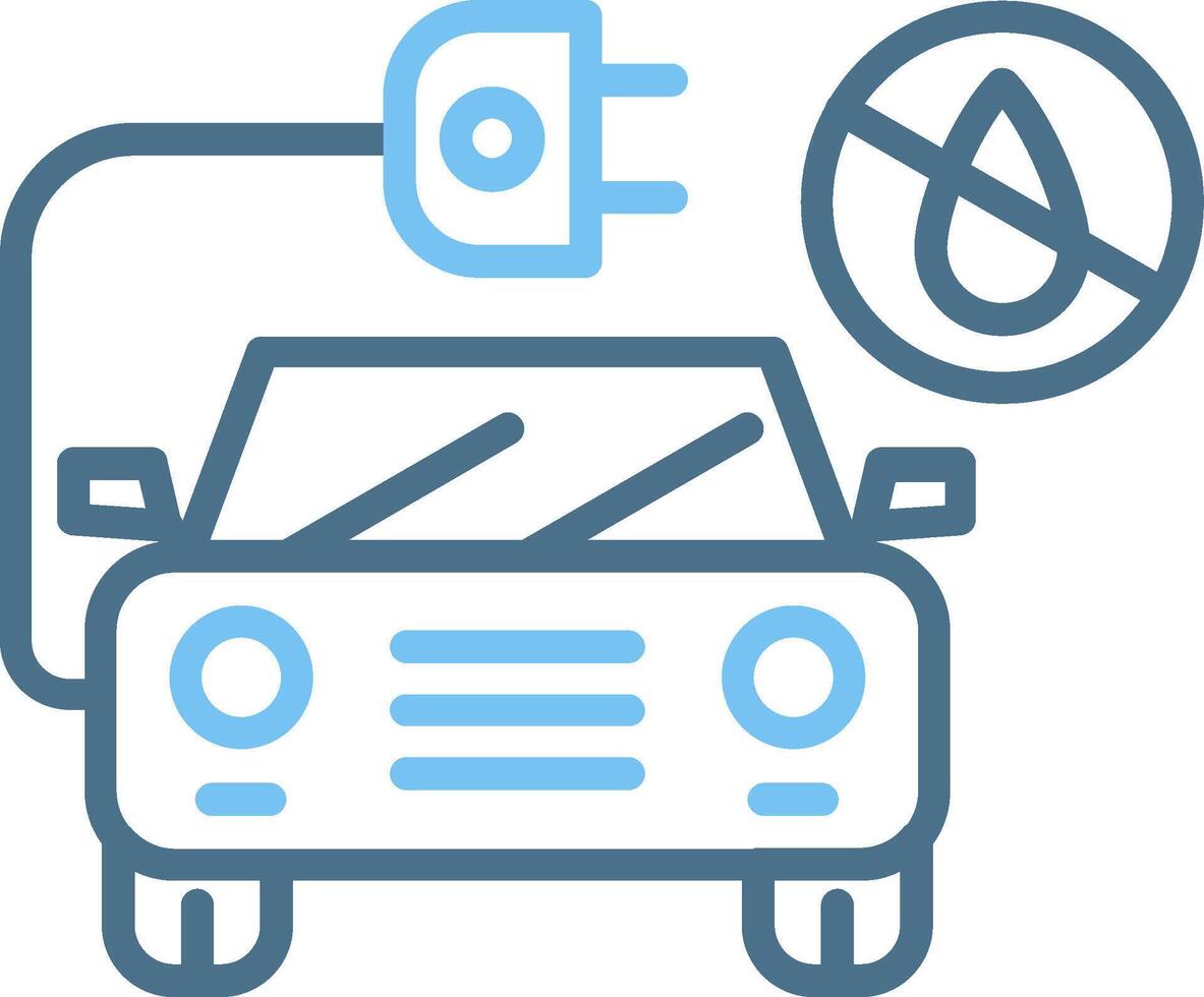 No Fossil Fuels Line Two Colour Icon Design vector