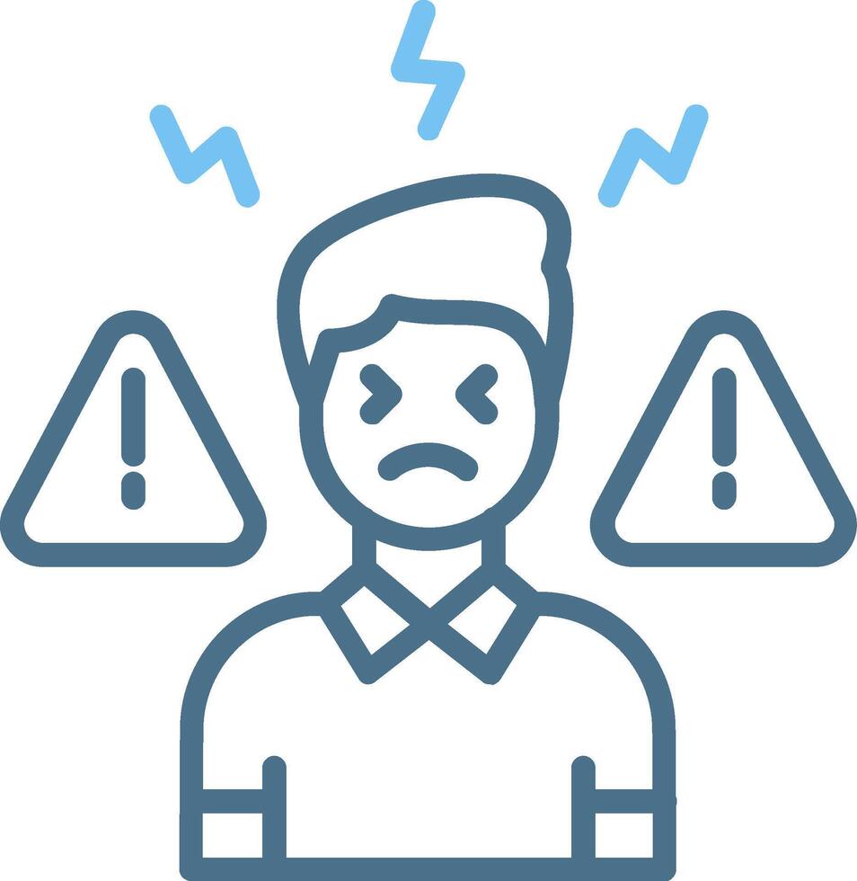 Panic Attack Line Two Colour Icon Design vector