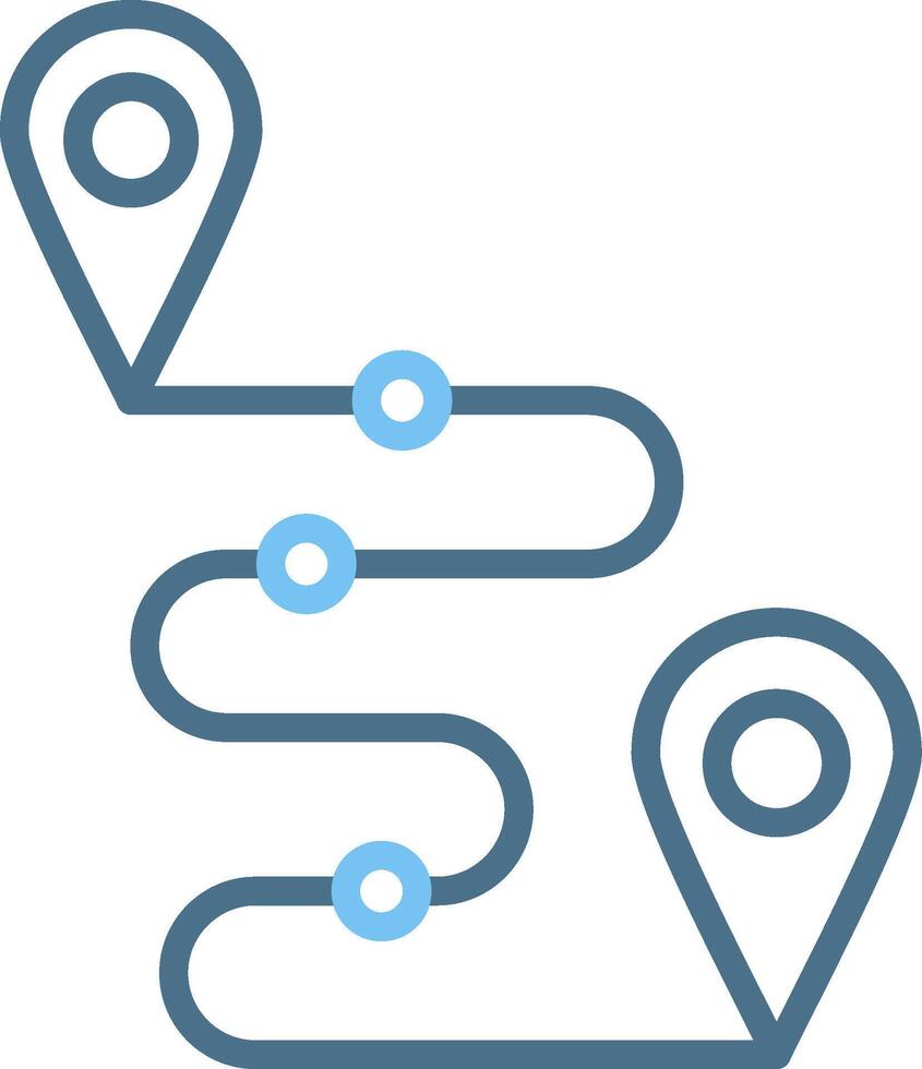 Route Line Two Colour Icon Design vector