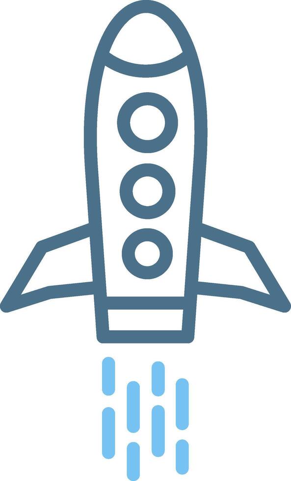 Rocket Line Two Colour Icon Design vector
