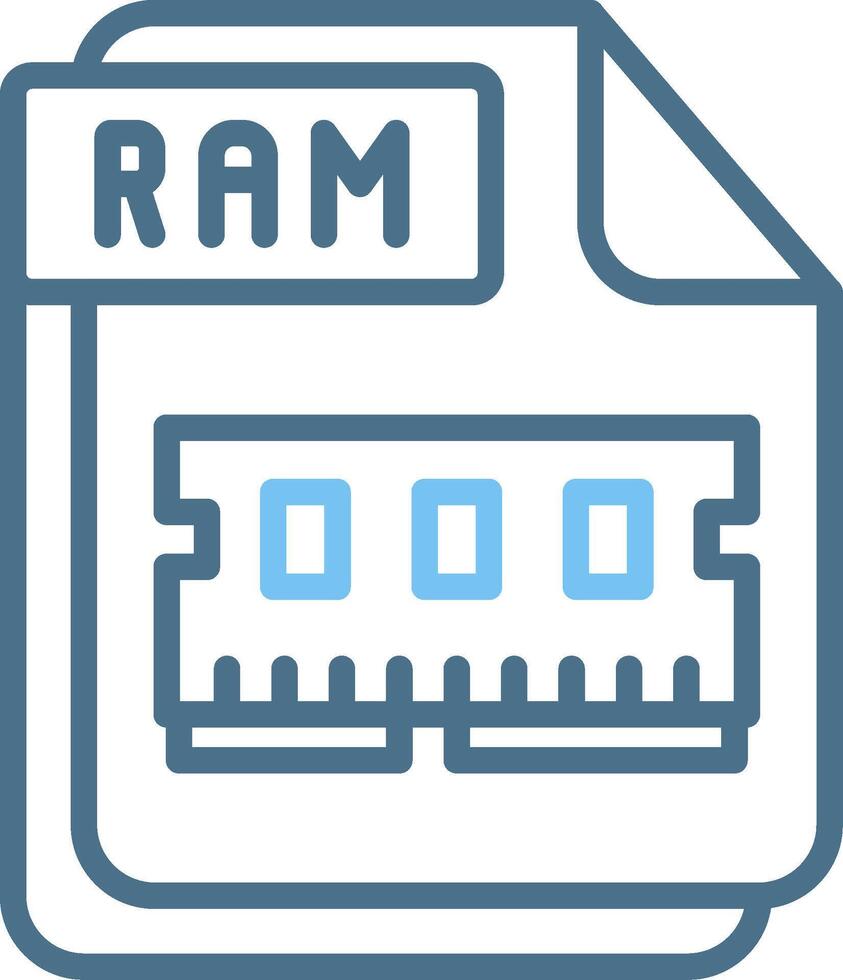 RAM Line Two Colour Icon Design vector