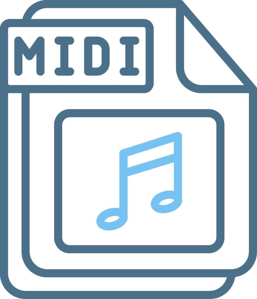 MIDI Line Two Colour Icon Design vector