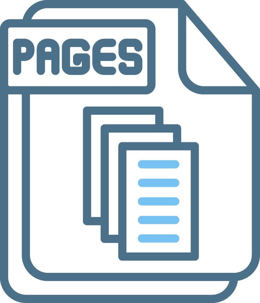 PAGES Line Two Colour Icon Design vector