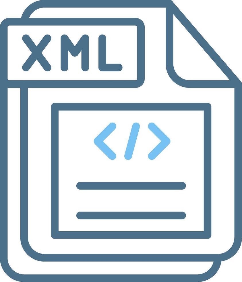 XML Line Two Colour Icon Design vector