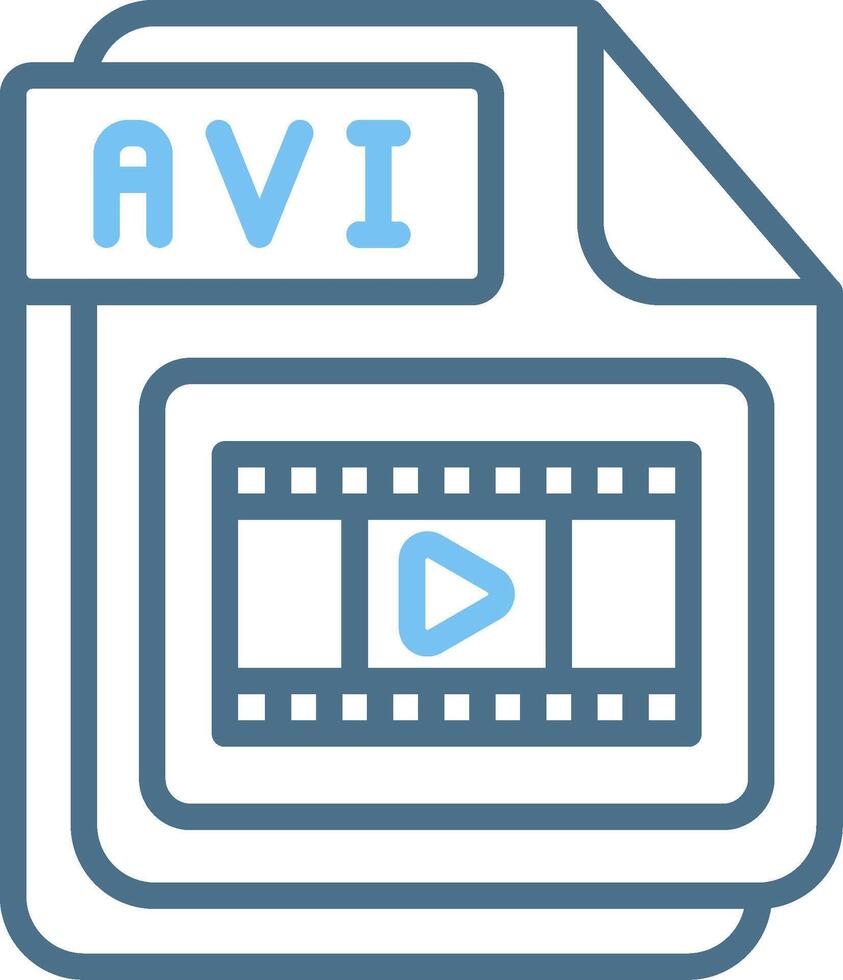 AVI Line Two Colour Icon Design vector