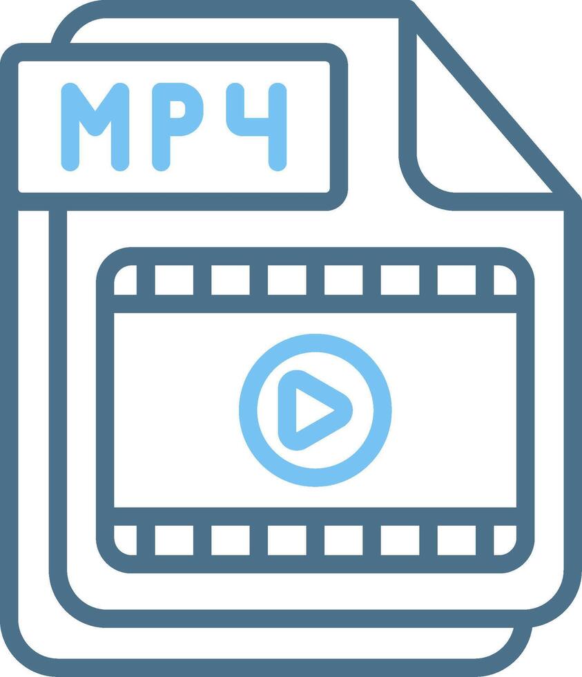 MP4 Line Two Colour Icon Design vector