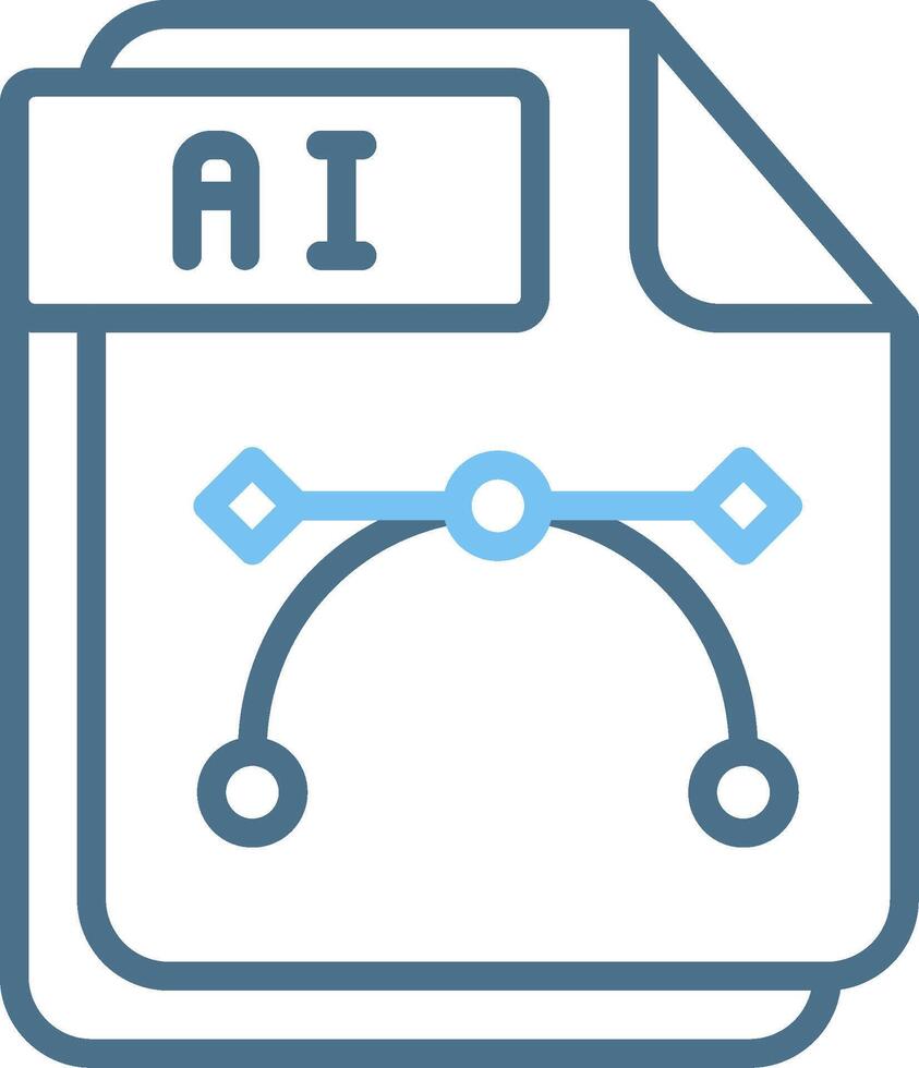 AI Line Two Colour Icon Design vector