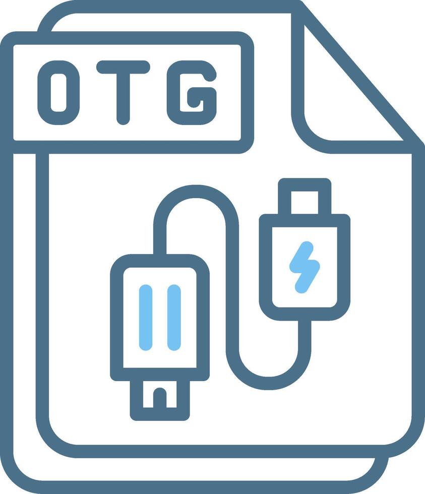 OTG Line Two Colour Icon Design vector