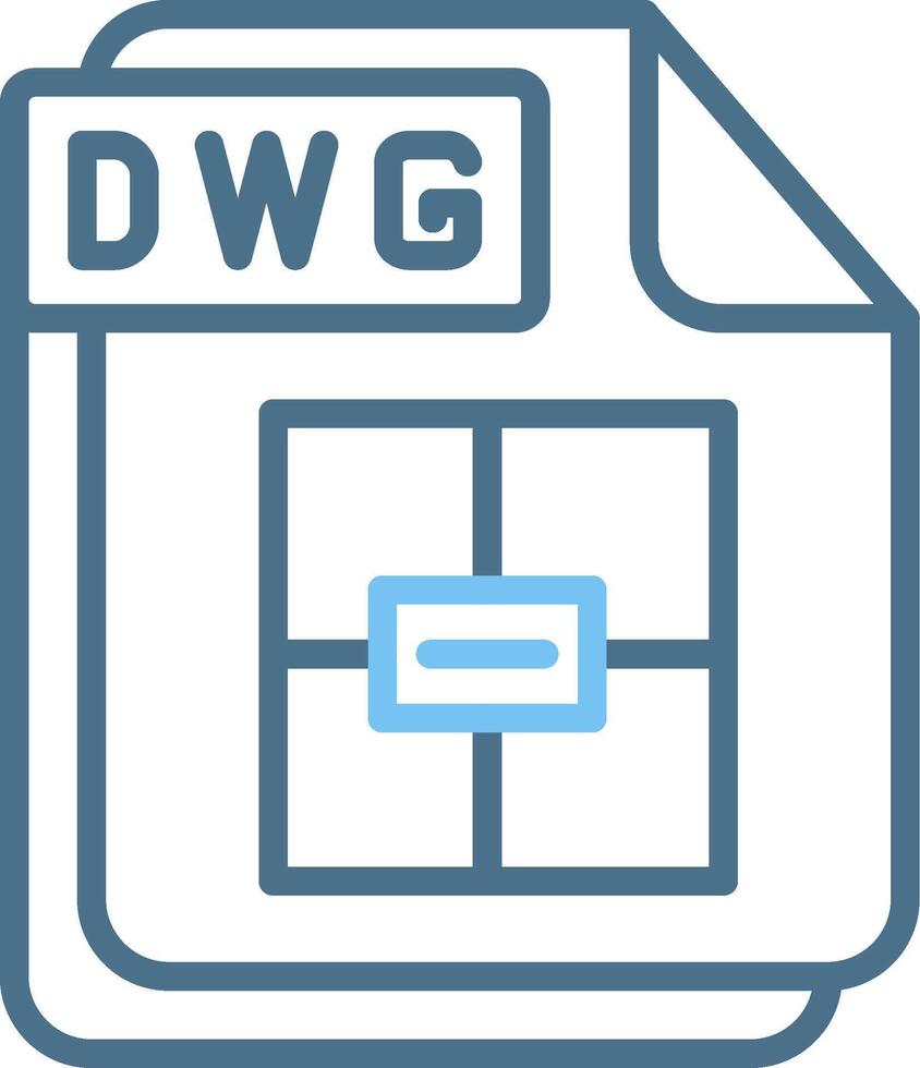 DWG Line Two Colour Icon Design vector