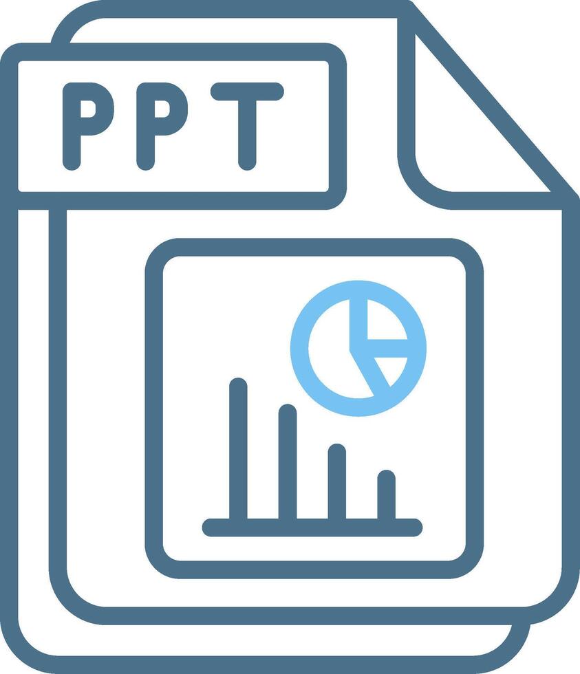 PPT Line Two Colour Icon Design vector