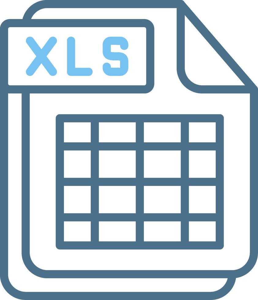 XLS Line Two Colour Icon Design vector