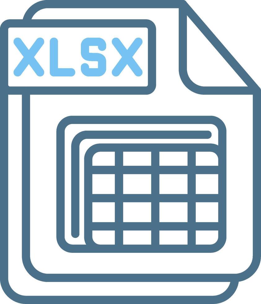 XLSX Line Two Colour Icon Design vector