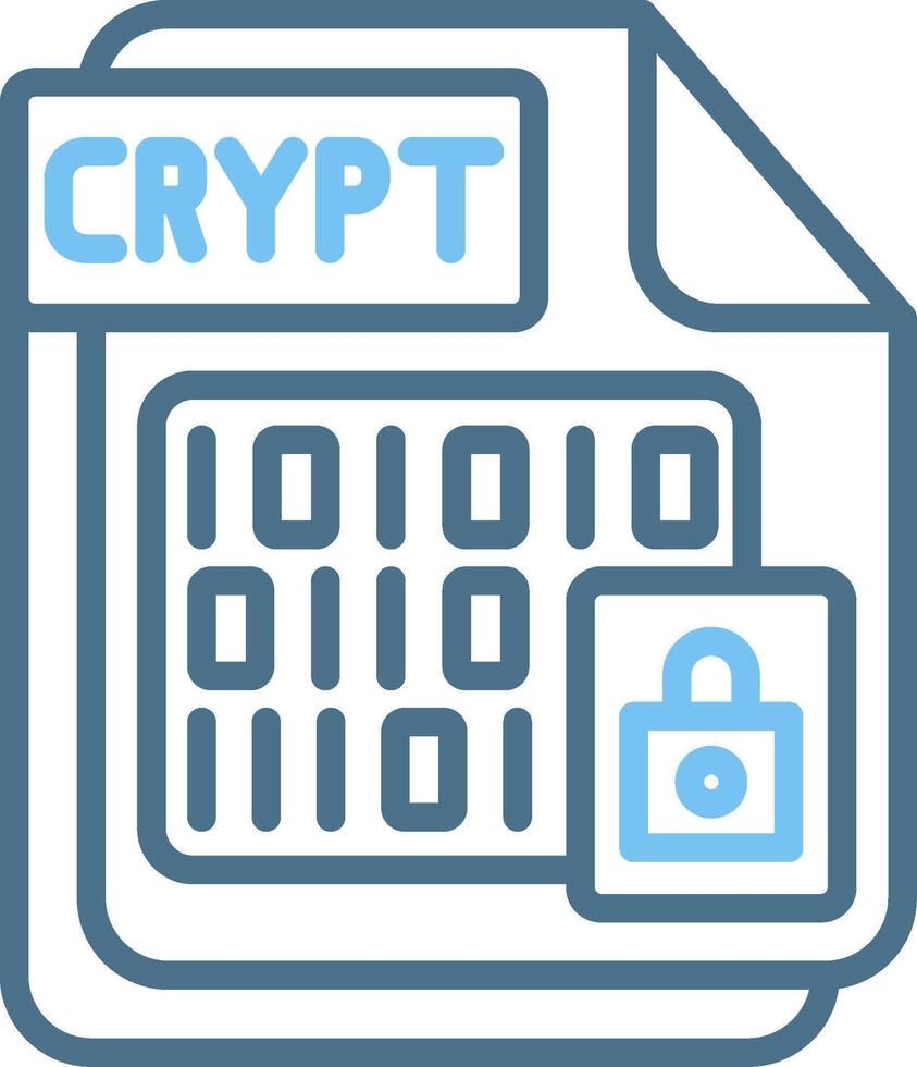 CRYPT Line Two Colour Icon Design vector