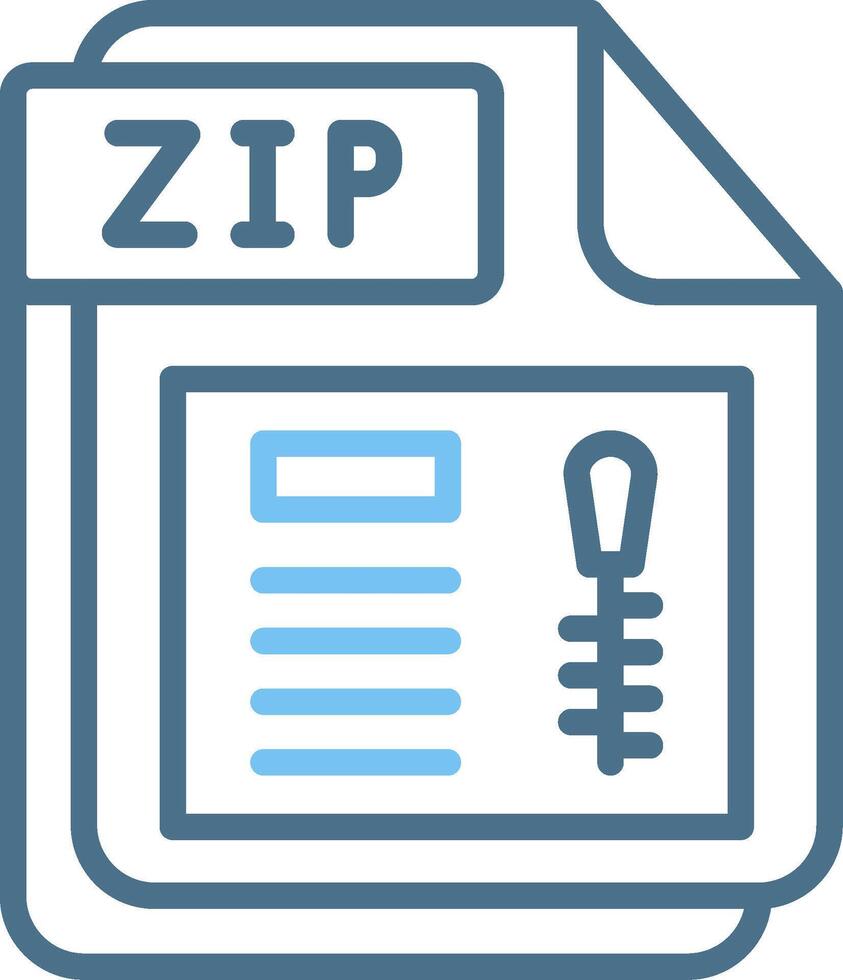 ZIP Line Two Colour Icon Design vector