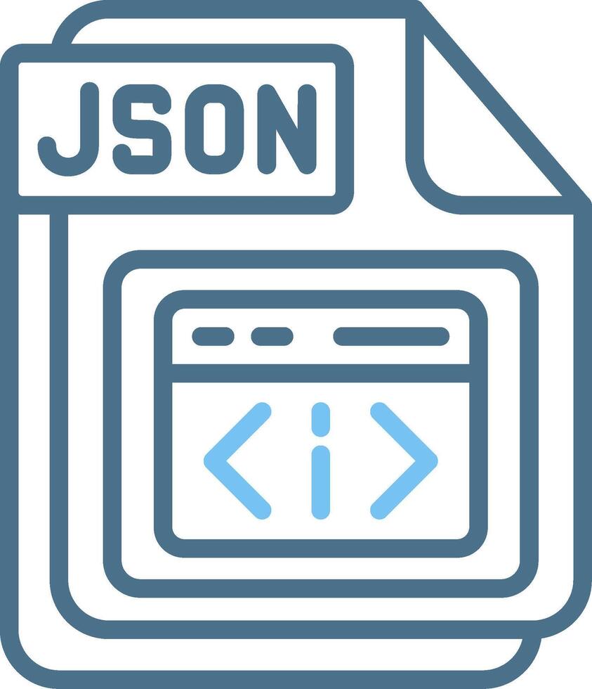 JSON Line Two Colour Icon Design vector
