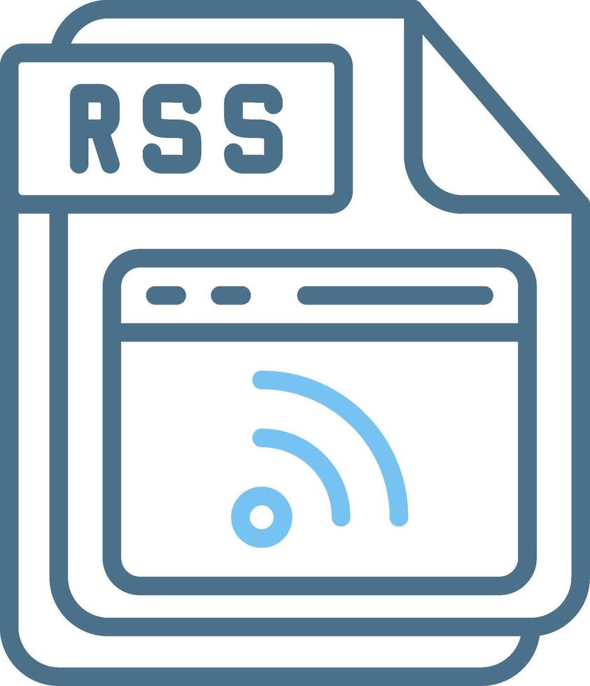 RSS Line Two Colour Icon Design vector