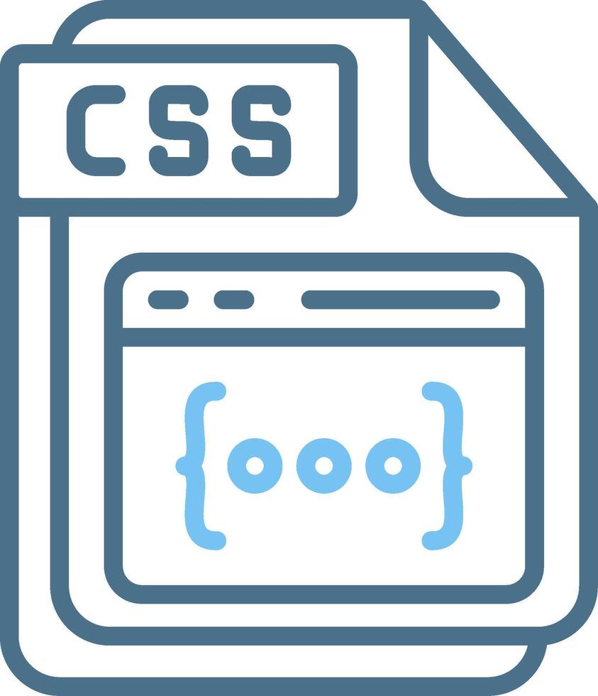 css línea dos color icono diseño vector