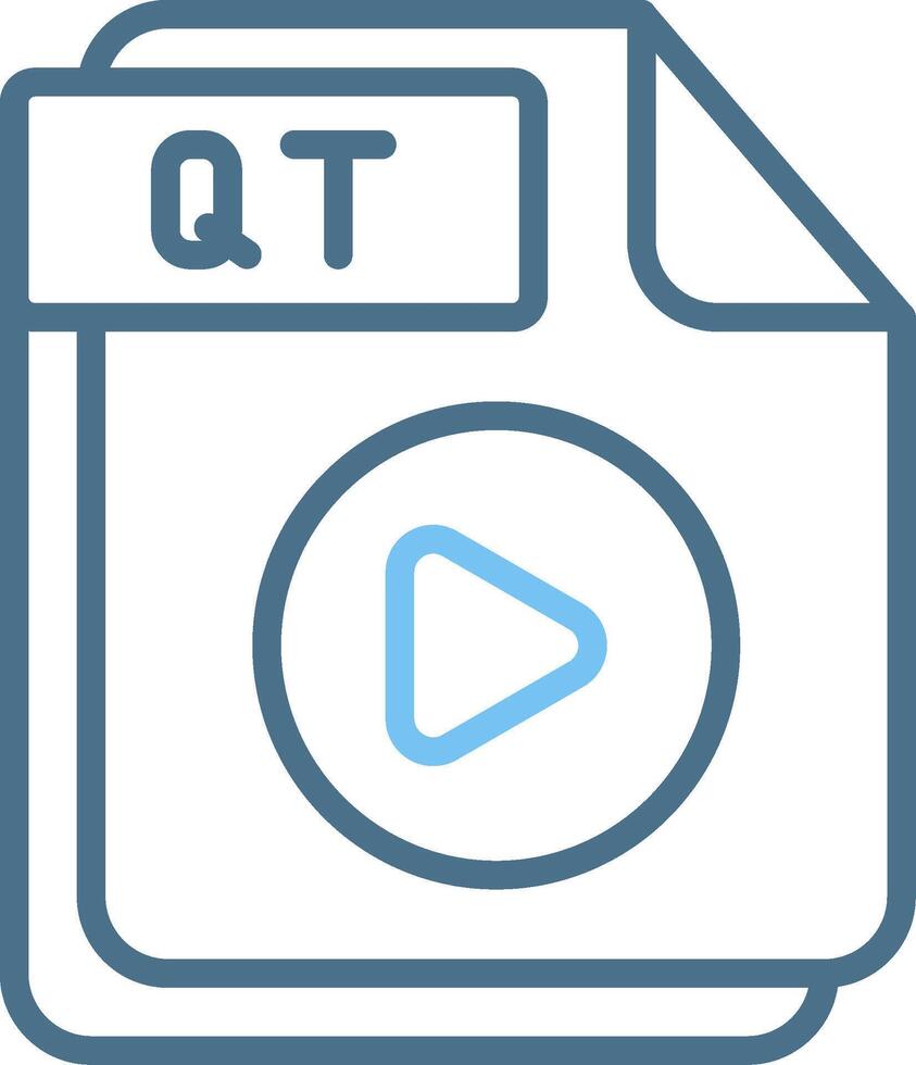 QT Line Two Colour Icon Design vector