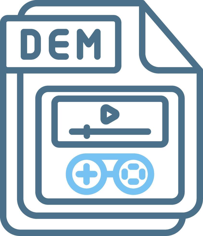 DEM Line Two Colour Icon Design vector