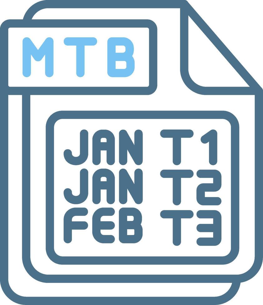 MTB Line Two Colour Icon Design vector