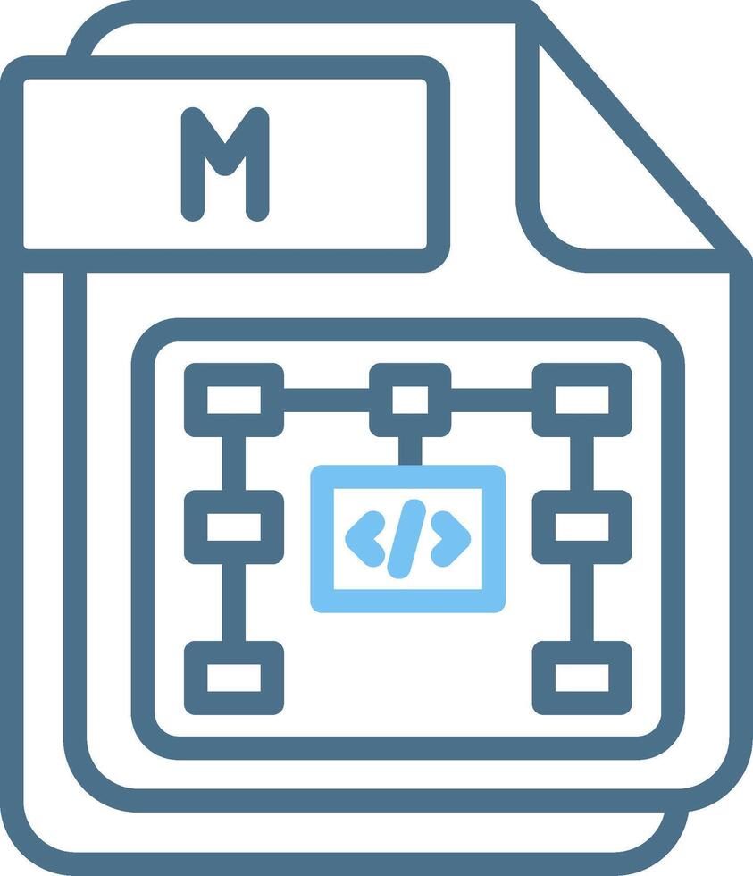 M Line Two Colour Icon Design vector