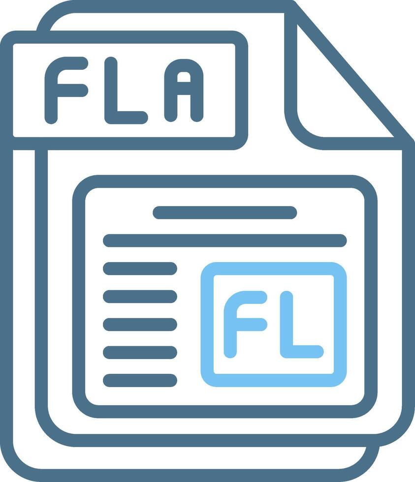 FLA Line Two Colour Icon Design vector