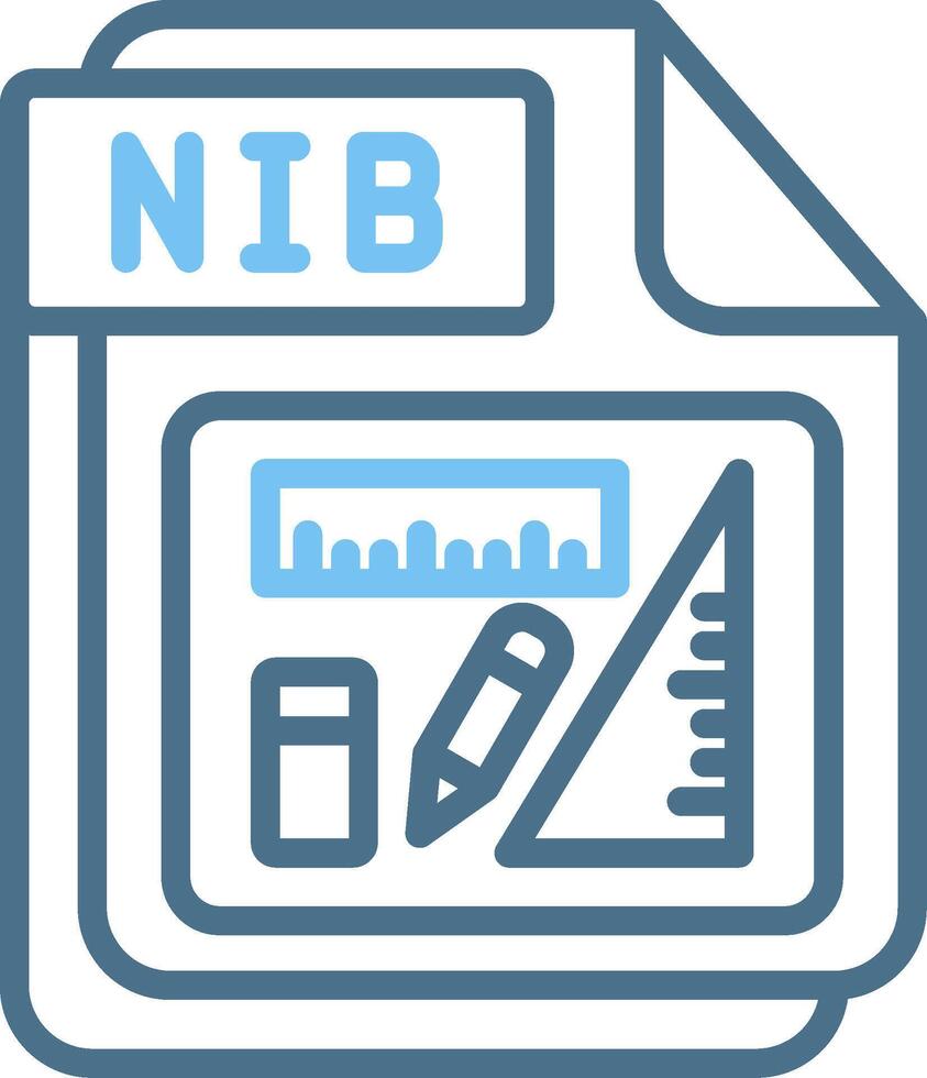 NIB Line Two Colour Icon Design vector