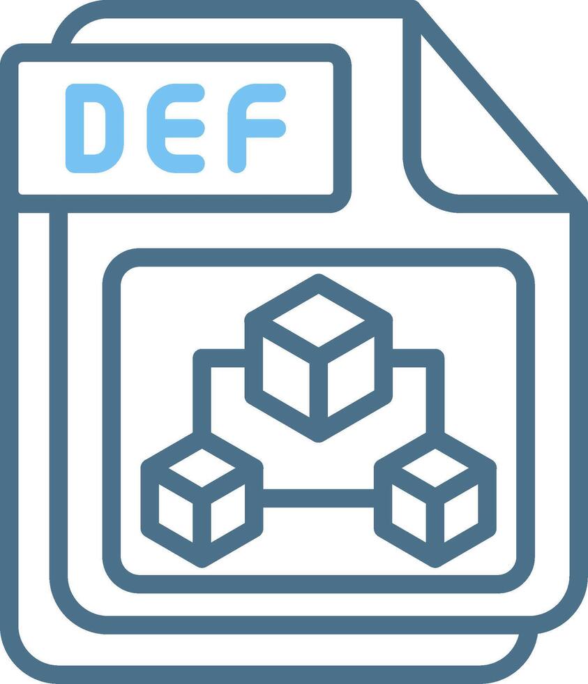 DEF Line Two Colour Icon Design vector