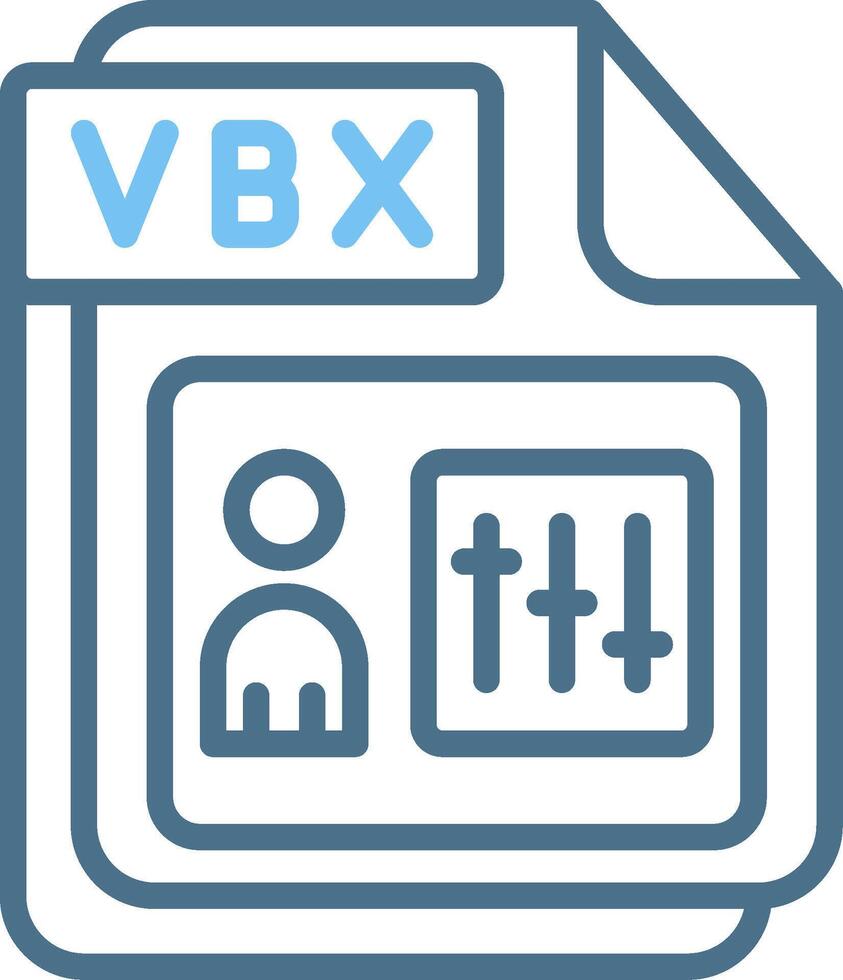 VBX Line Two Colour Icon Design vector