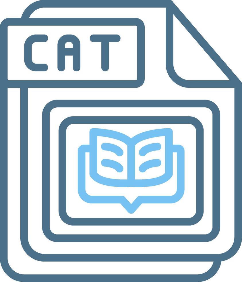 CAT Line Two Colour Icon Design vector