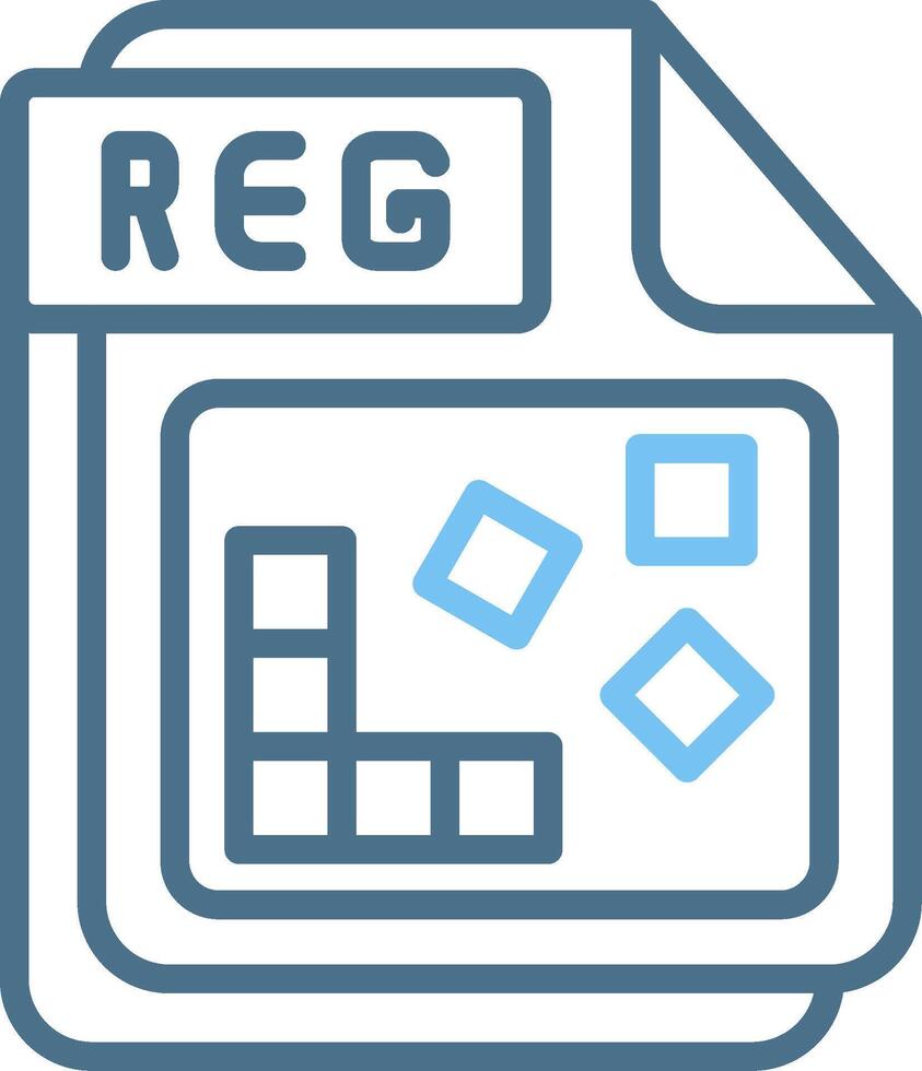 REG Line Two Colour Icon Design vector
