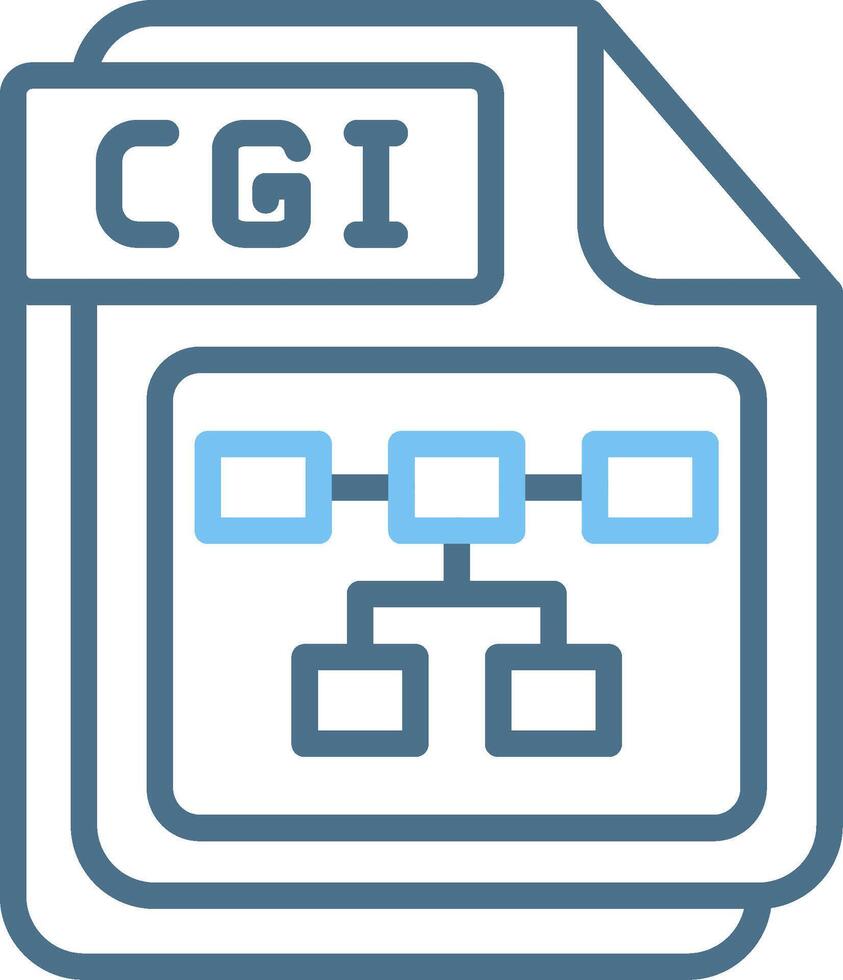 CGI Line Two Colour Icon Design vector